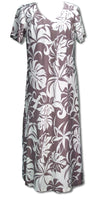 Delicate Tropical V-Neck Evening Dress