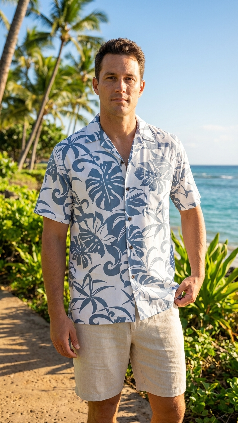 Delicate Tropical Men's Shirt — Men's Rayon Shirts — RJC