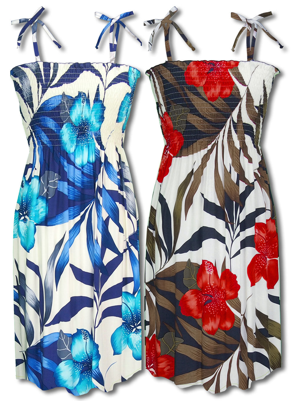 Delightful Hibiscus Smocked Tube Dress