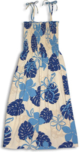 Monstera Season Smocked Tube Dress — Women's Sun Dresses — MauiShirts (view 3)
