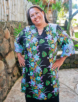 Rainbow Diagonal Flower Tunic Dress