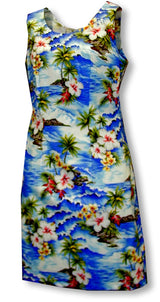 Diamond Head Ocean Waves womens short tank dress