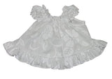 RJC Baby Girls Classic Hibiscus Puff Sleeve Wedding White 2pc Set