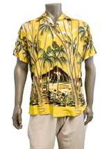 Hawaiian Palm Men's Vintage Rayon Shirt — Men's Rayon Shirts — Pineapple Juice (view 11)