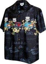 Rt 66 Flaming Roadsters Plumeria Men's Shirt — Men's Cotton Shirts — Pacific Legend (view 3)