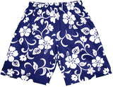 Classic Hibiscus Men's Elastic Waist 3-Pocket Cotton Shorts