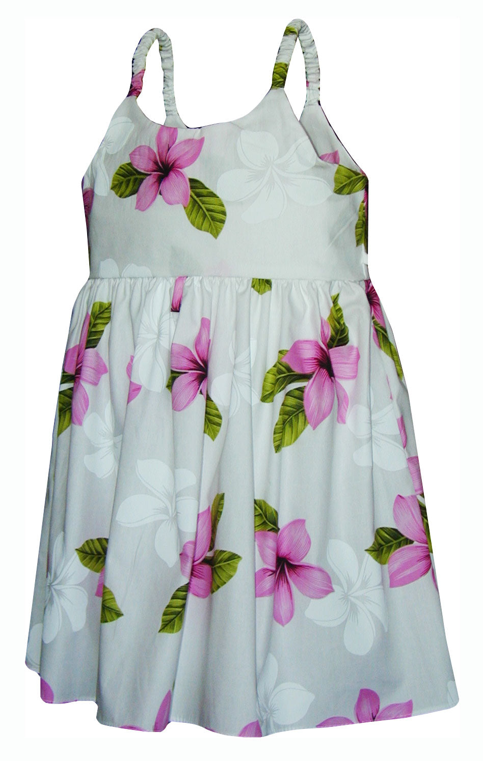 Single Tone Plumeria Girl's Bungee Dress — Girls Dresses — MauiShirts