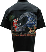 Christmas Bound via Motorcycle - White — Men's Embroidered Shirts — MauiShirts (view 3)