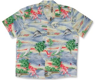 Florida Men's Hawaiian style rayon aloha shirt — Men's Rayon Shirts — Paradise Found