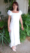Elegant Tropical White Ruffle Muu Muu