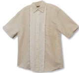 Intricate Embroidery Panel Pocket Cubavera Shirt