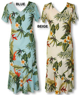Enchanting Tropical Bias Cut Tea Length