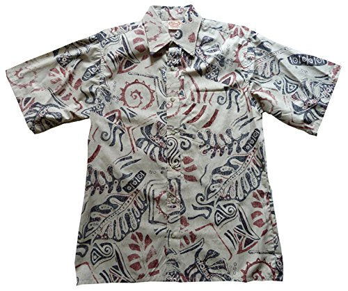 Abstract Monstera go barefoot mens placket reverse shirt — Men's Reverse Print Shirts — Go Barefoot (view 3)
