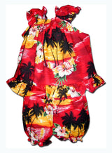 Brilliant Hawaiian Sunset Puff Sleeve 2pc — Girls Cabana Sets — HIC (view 3)