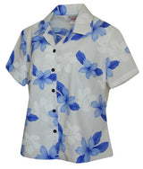 Single Tone Plumeria women's fitted cotton — Women's Cotton Shirts — MauiShirts (view 10)