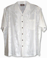 Last Small size white Fern Leaf Garden Aloha Shirt