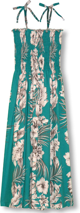 Fern Leaf Garden Smocked Tube Dress