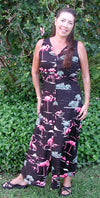Pink Flamingos Button Front Long Tank