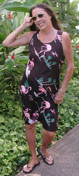 Flamingo Lagoon Women's Short Tank Flared Dress