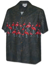 Flamingos and Ferns Mens Aloha Shirt