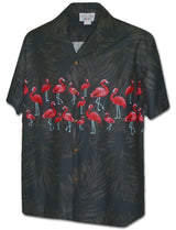 Flamingos and Ferns Mens Aloha Shirt