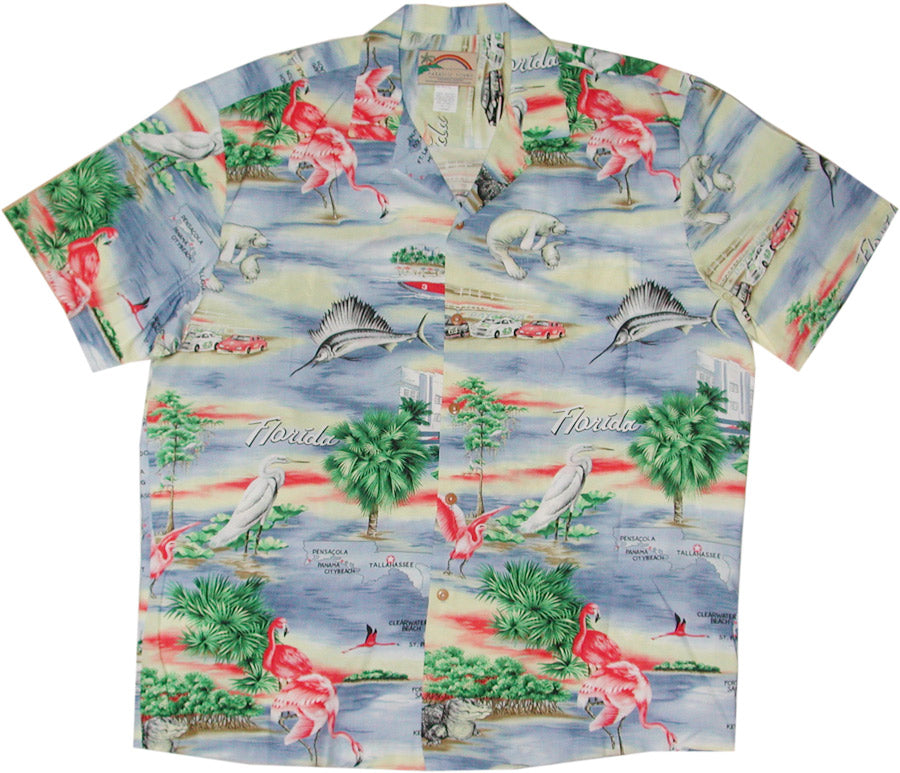 Florida Men's Hawaiian style rayon aloha shirt