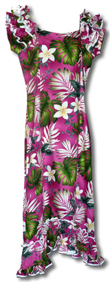 Frangipani Monstera Ruffle Muu Muu
