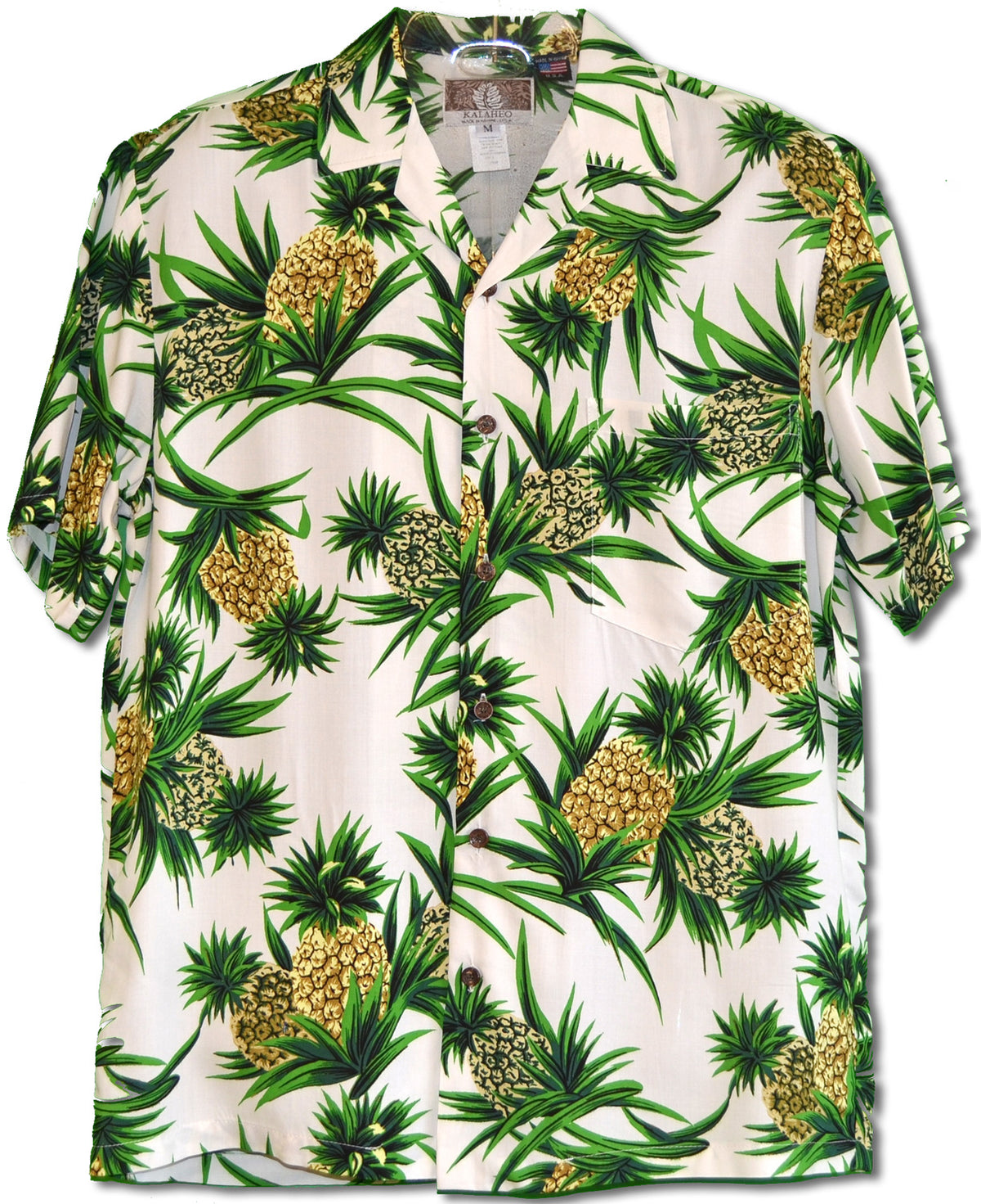 Fresh Pineapples men's rayon aloha shirt