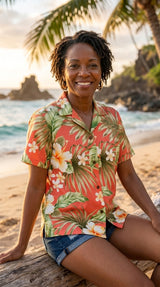 Full Bloom Women's Hawaiian Camp Shirt