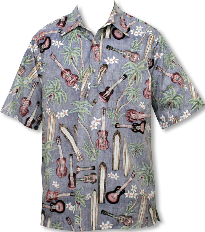 Palm Ukulele Surfboard Men's Pullover Shirt