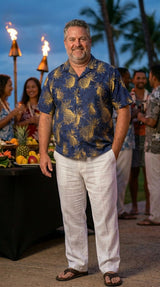Golden Pineapples Mens Shirt — Men's Cotton Shirts — RJC