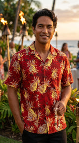 Golden Pineapples Mens Shirt — Men's Cotton Shirts — RJC (view 4)