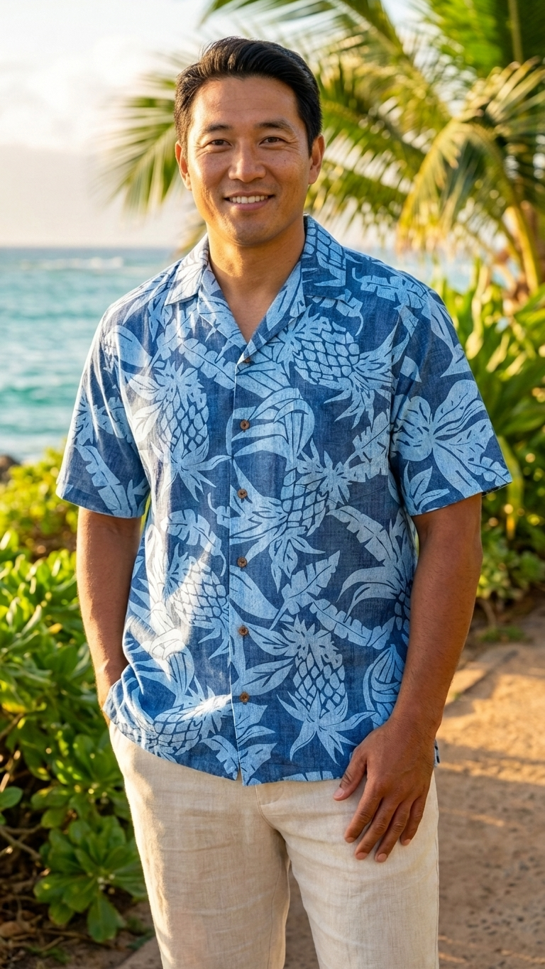 Hala Pineapples Aloha Men Shirt — Men's Rayon Shirts — RJC