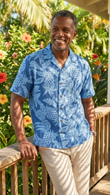 Hala Pineapples Aloha Men Shirt — Men's Rayon Shirts — RJC (view 8)