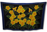 Yellow Flower Border Hand Painted Full Size Sarong