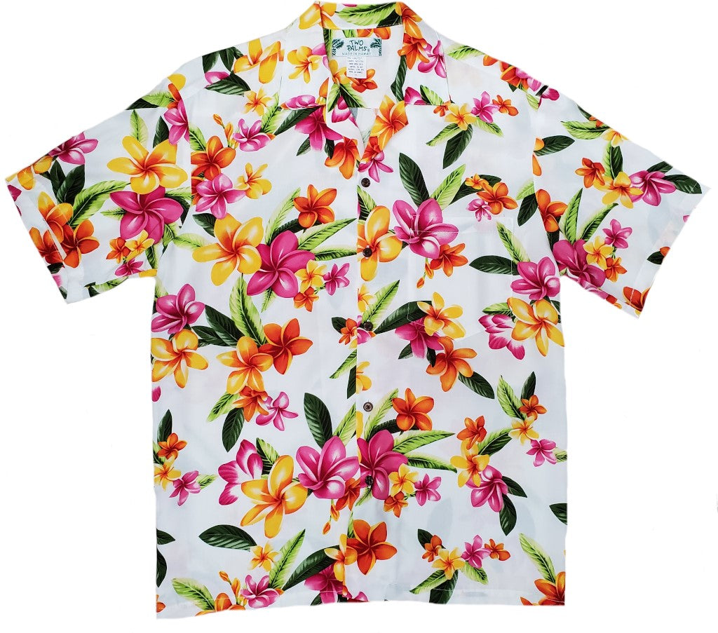 Happy Plumeria men's Hawaiian shirt