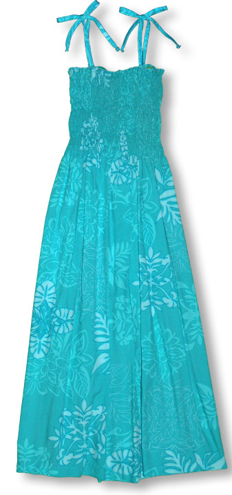 Hawaiian Fashion Smocked Tube Dress