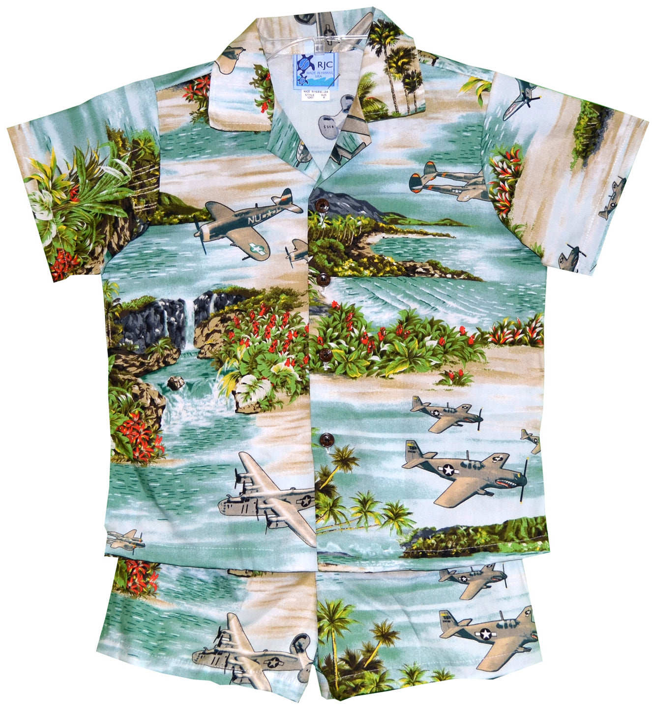 Hawaiian Island Airplanes Boy's 2pc