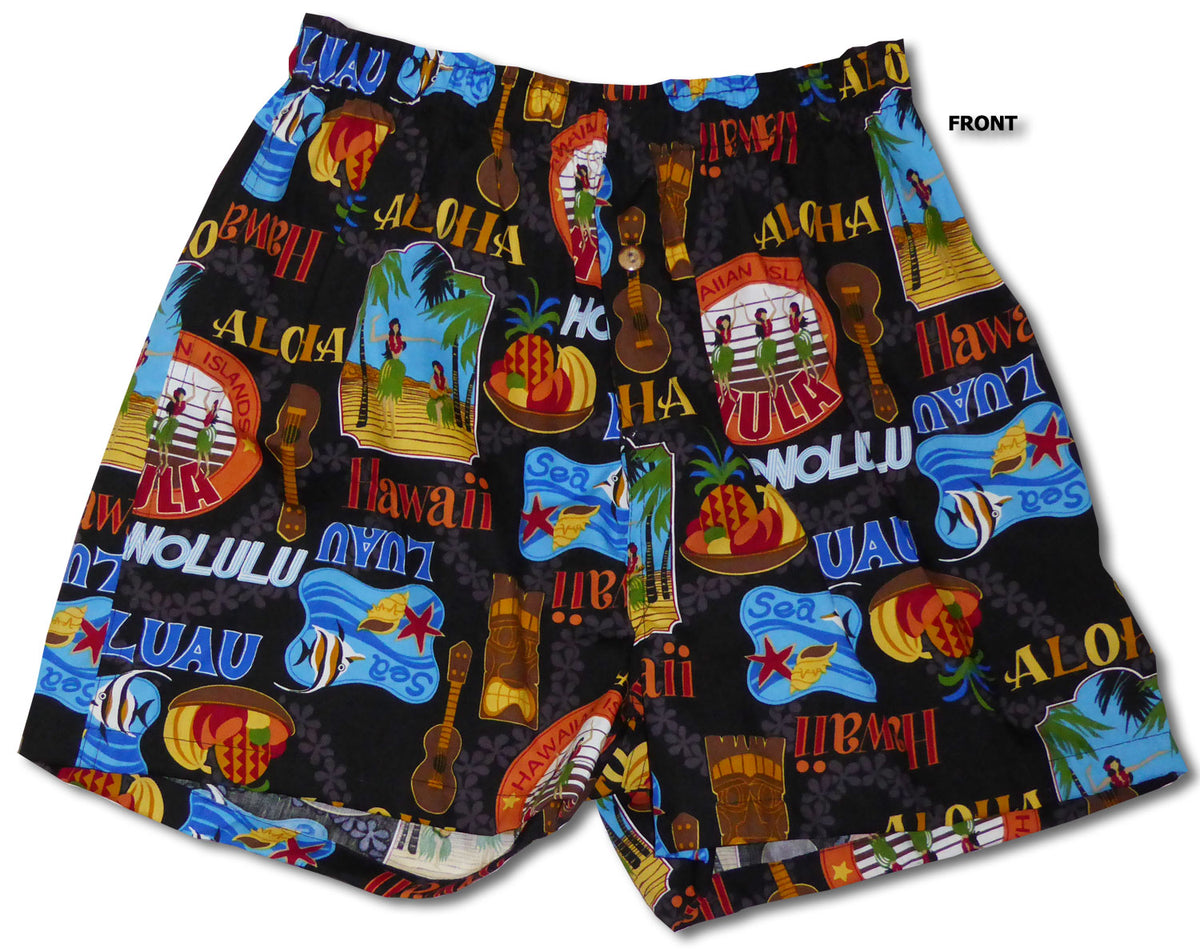 Hawaiian Luau Uni-Sex Bamboo Boxer Shorts
