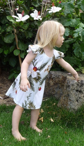 Hawaiian Orchid Girls Adjustable Tie Back Dress