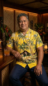 Hawaiian Palm Men's Vintage Rayon Shirt — Men's Rayon Shirts — Pineapple Juice (view 6)