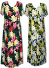Hawaiian Jungle Flowers V-Neck Evening Dress