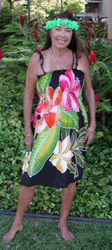 Hibiscus Design Batik Smocked Dress