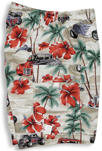 Hibiscus Drag Racers men's & boy's cargo shorts