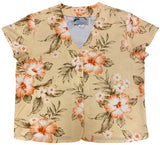 Hibiscus Garden Women's Collarless Blouse