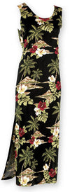 Hibiscus Island Scoop Neck Slit Tank
