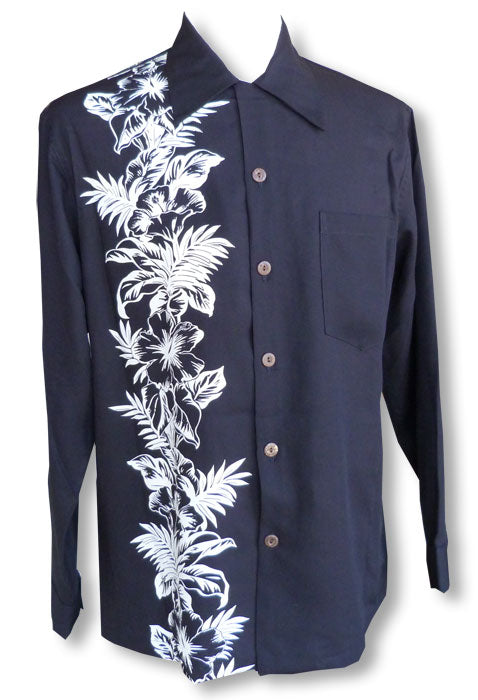 Hibiscus Panel Men's Long Sleeve Shirt