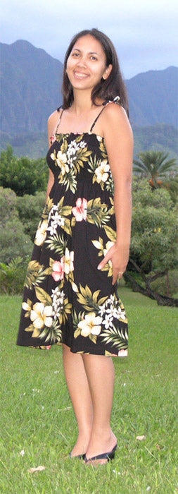 Hibiscus Stephanotis Smocked Tube Dress