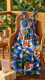 Hibiscus Hawaiian Islands Smocked Dress — Women's Sun Dresses — MauiShirts (view 6)
