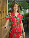 Island Bird of Paradise Panel Fitted Blouse